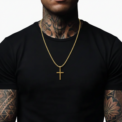 Colgante Micro Cruz Basica Oro 18K