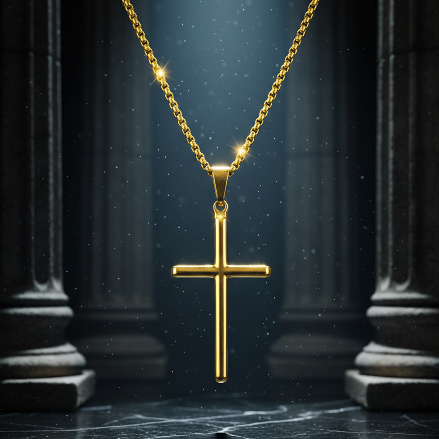 Colgante Cruz Redonda Oro 18K