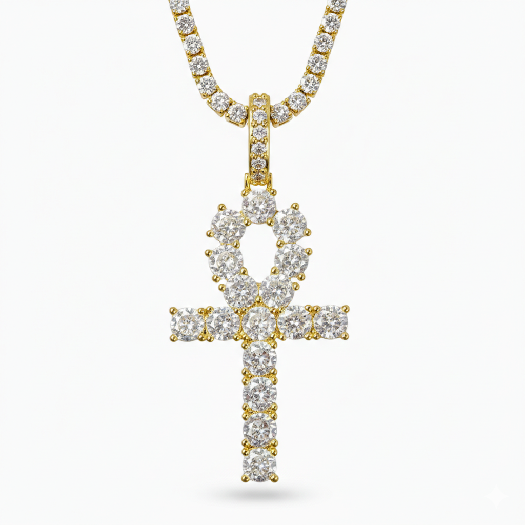 18K Gold Ankh Pendant