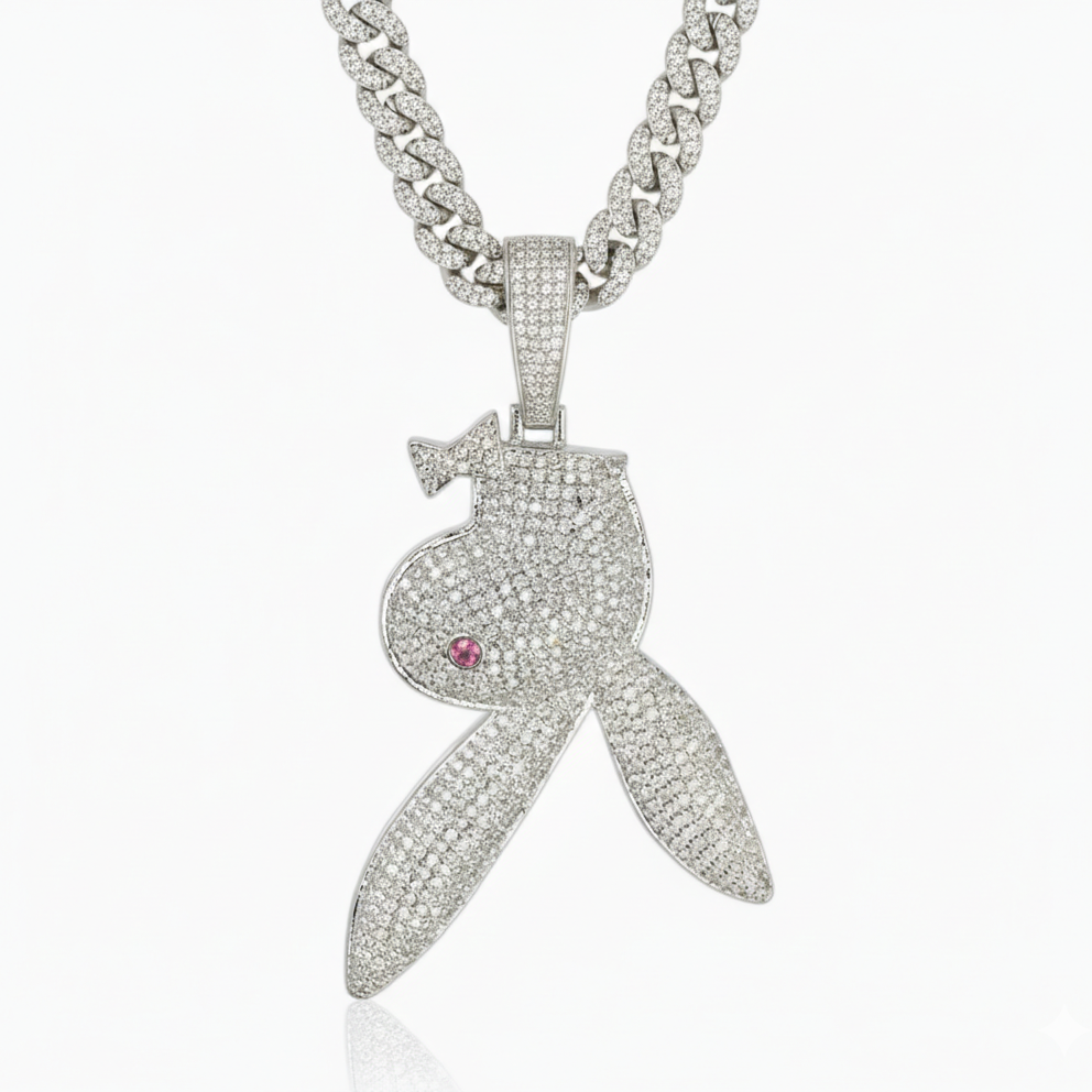 Playboy Pendant White Gold