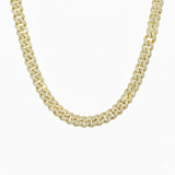 Cadena Cubana Ice 10 mm VVS Moissanite + Plata 925 Oro 18K