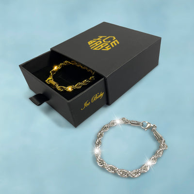 Brazalete Rope 6 Mm Oro Blanco