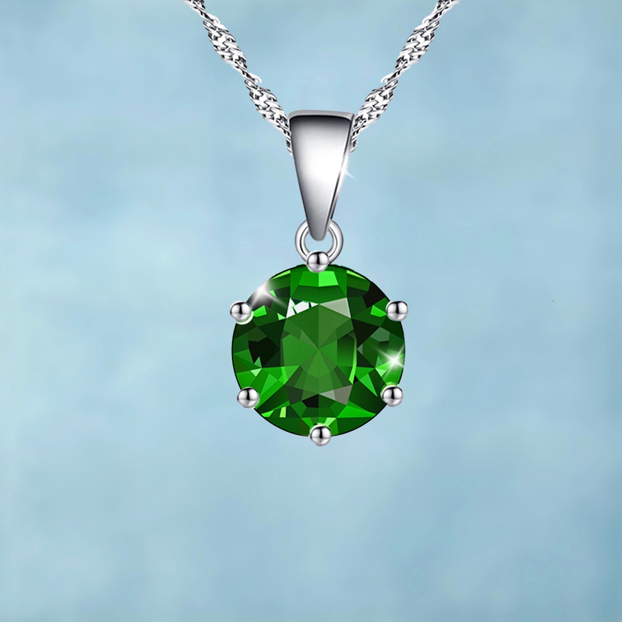 Green Ice White Gold Women's Pendant