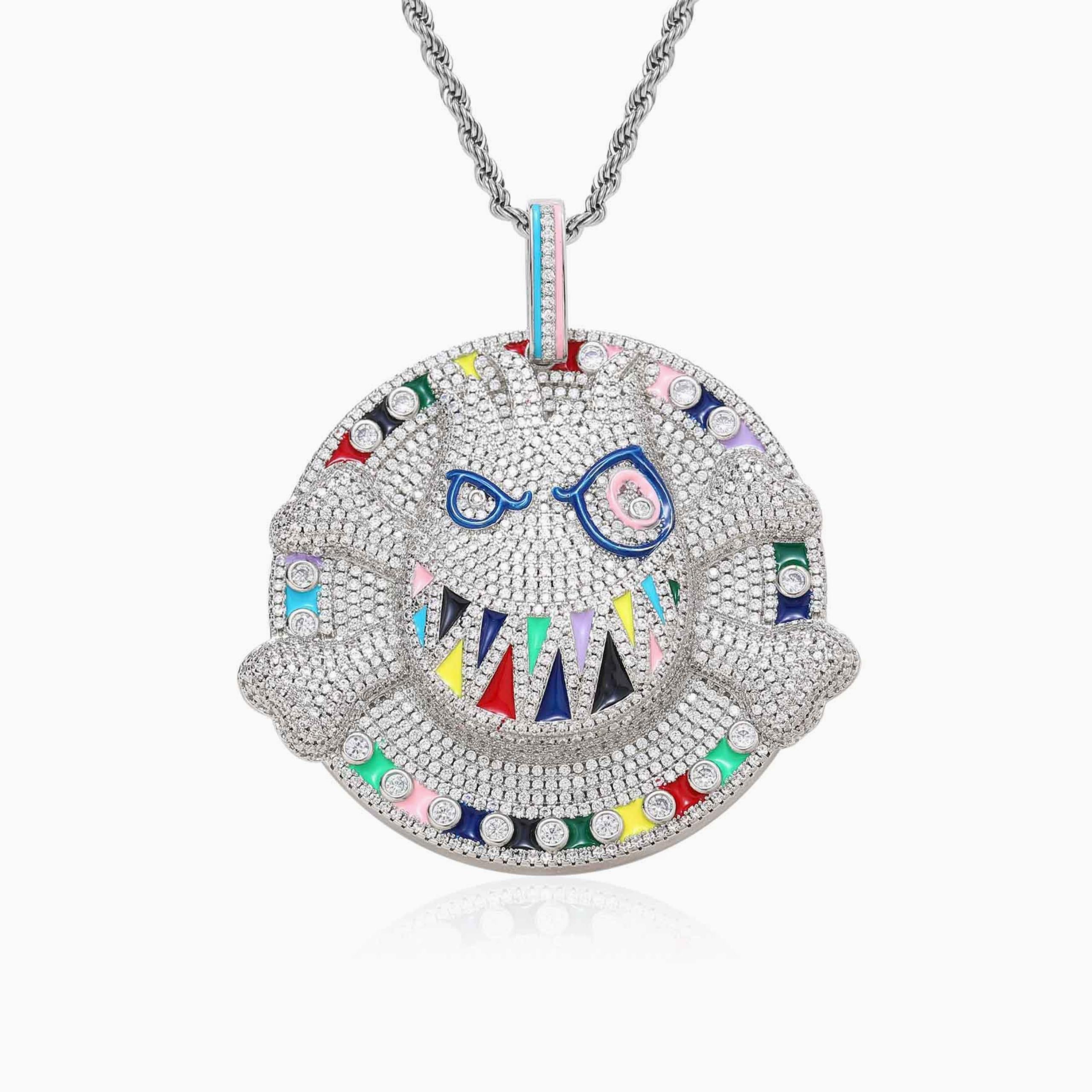 Colgante Rainbow Skull Oro Blanco