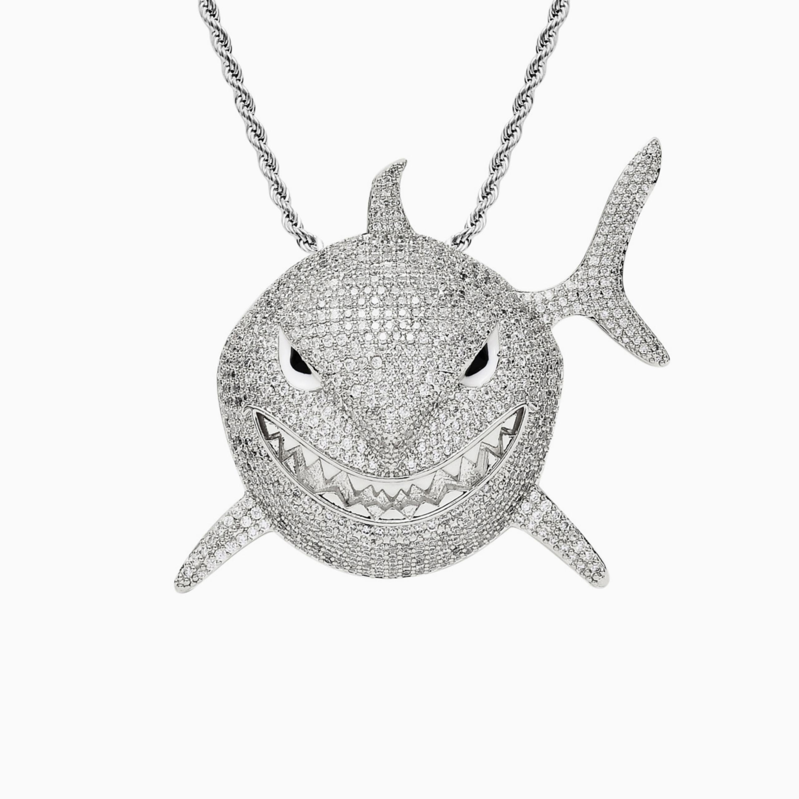 Colgante Shark Oro Blanco