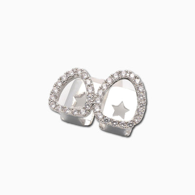 Grillz 2 Dientes Oro Blanco