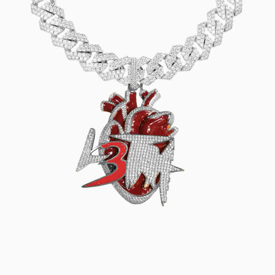 Colgante L3tra Pequeño Oro Blanco