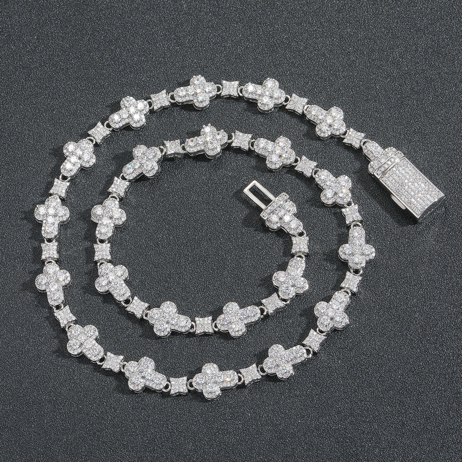 Cadena Cross Oro Blanco