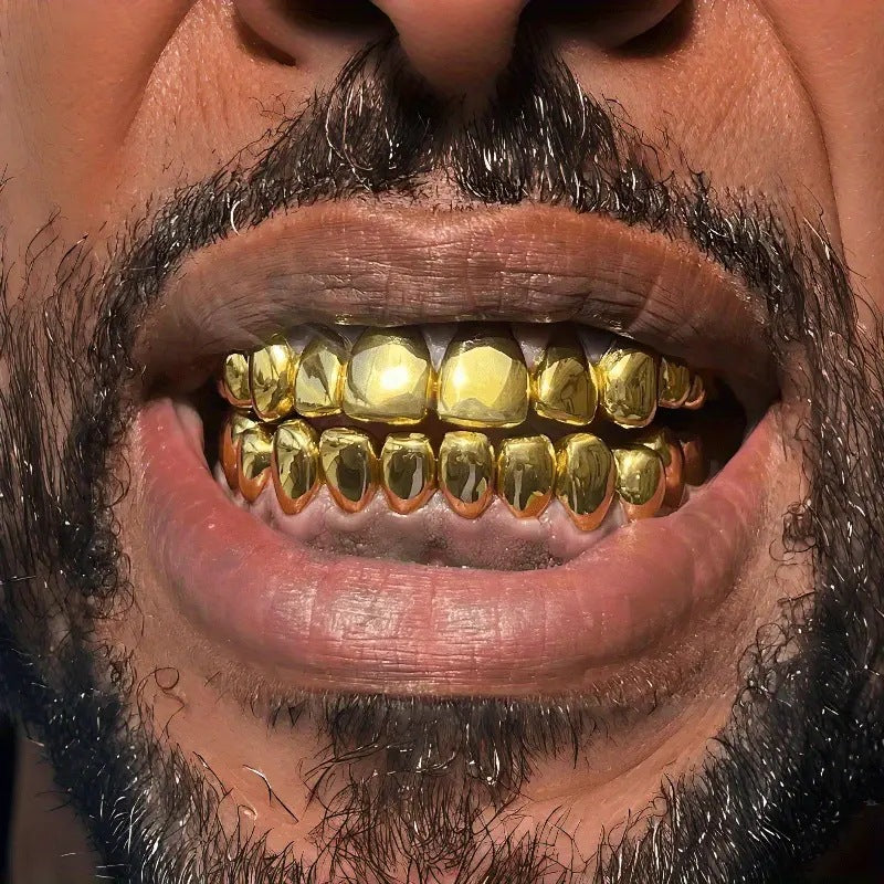 Grillz 8 Dientes Oro 18K