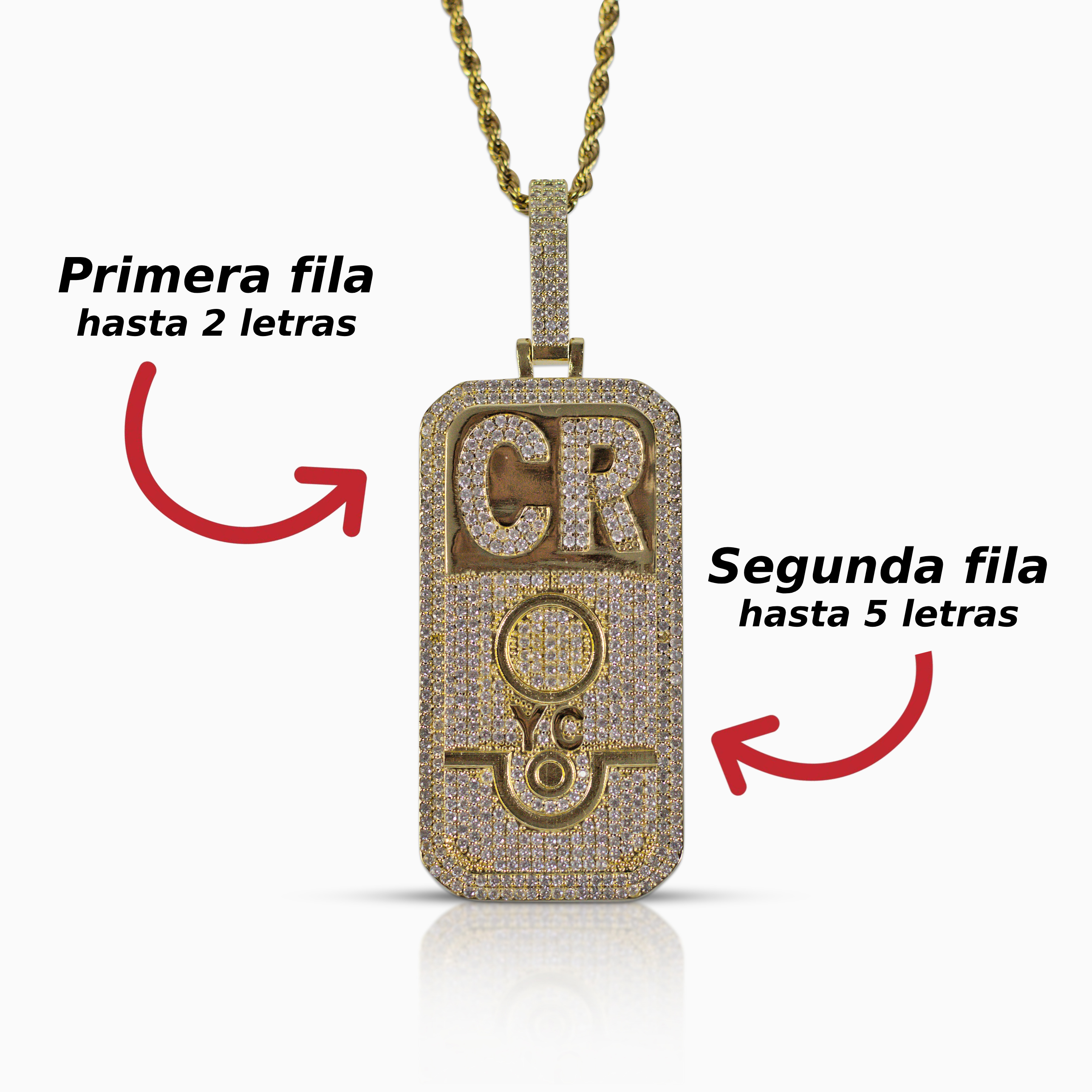 Colgante Placa Personalizada Oro 14K