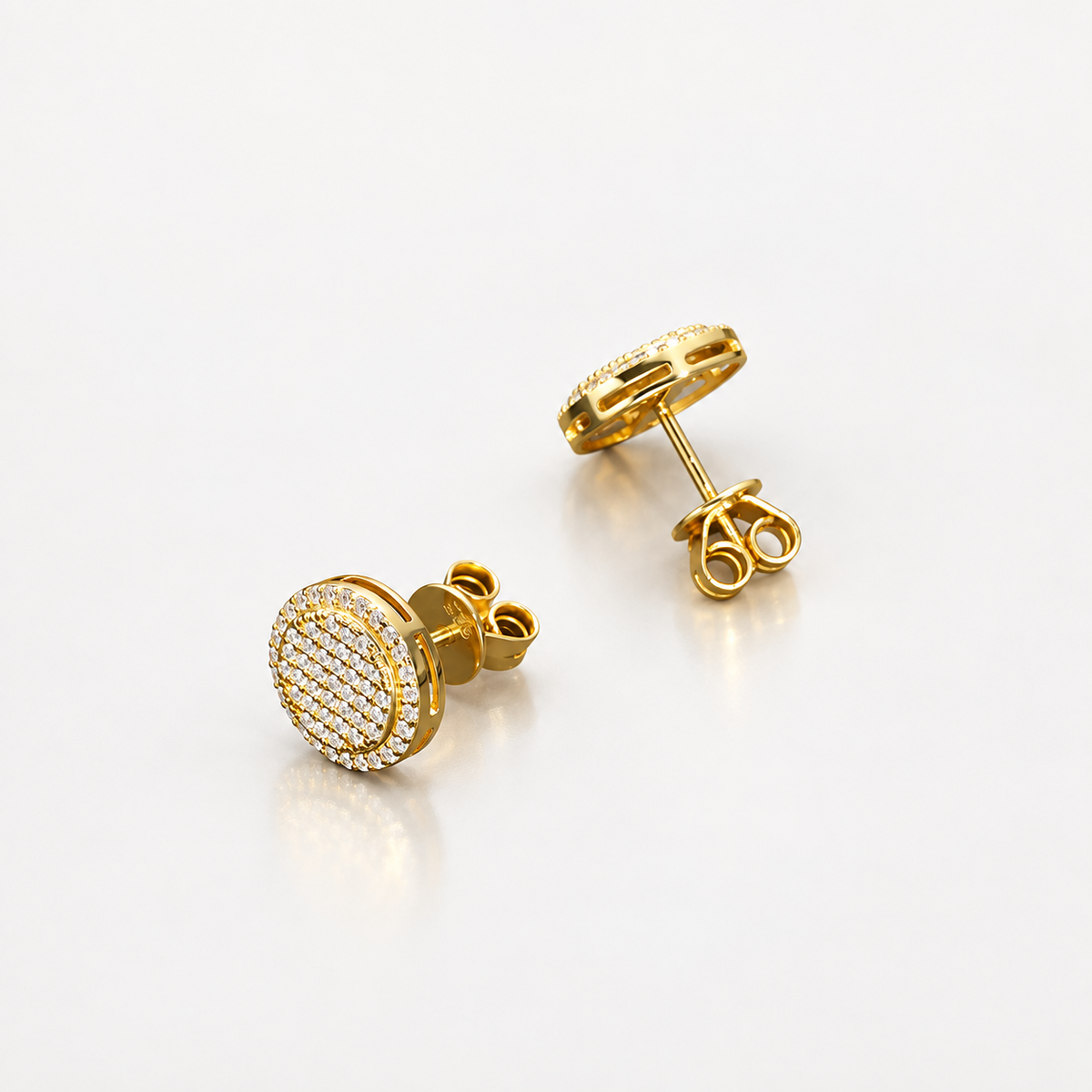 Superstar VVS Moissanite Earrings – 925 Silver 18K Gold