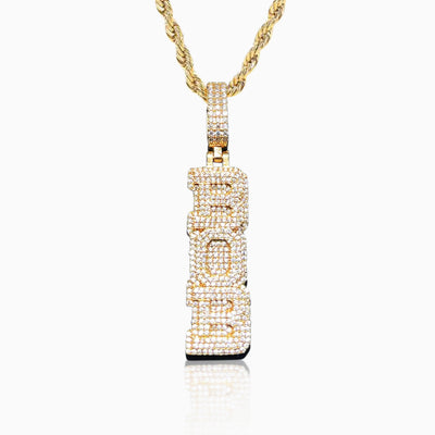 Colgante Personalizado Vertical Oro