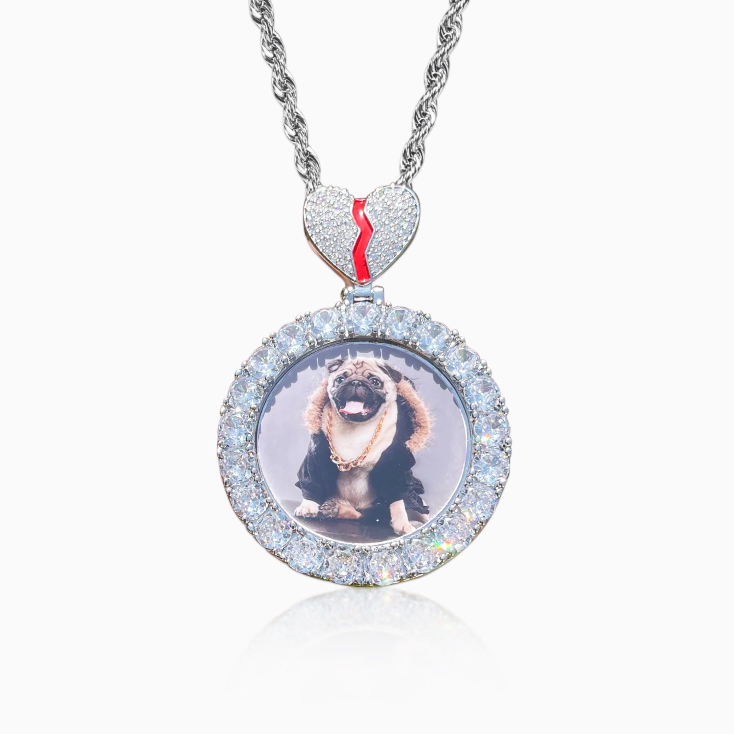 Personalized Gold Photo Wings Pendant