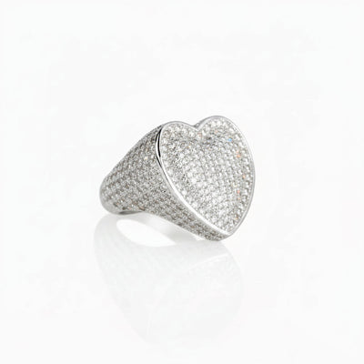 Anillo Ice Corazón Oro Blanco