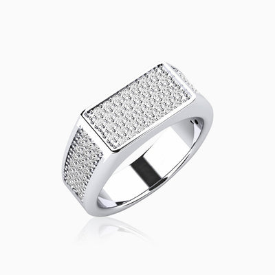 Anillo Plano Ice Oro Blanco