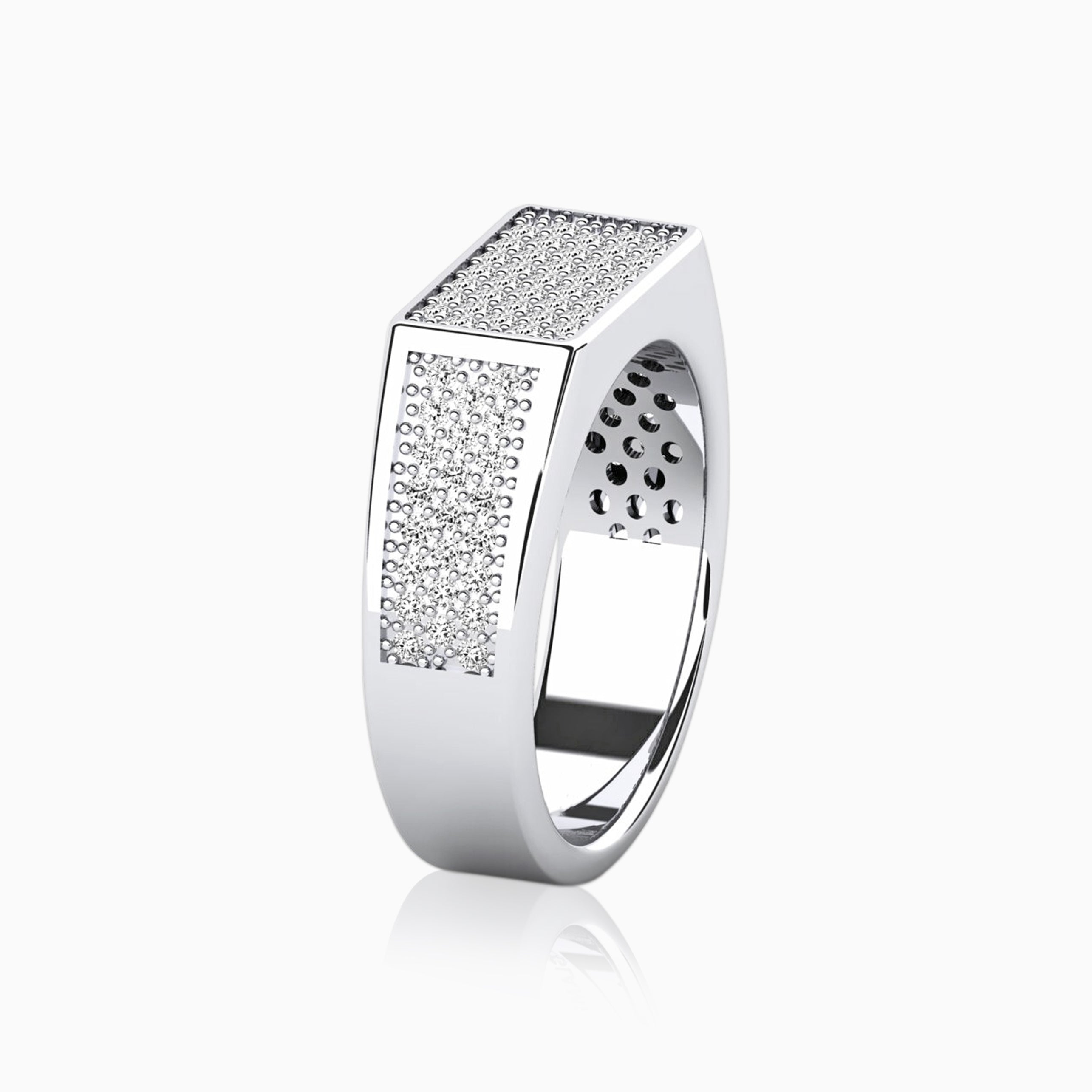 Flat Ice Ring White Gold