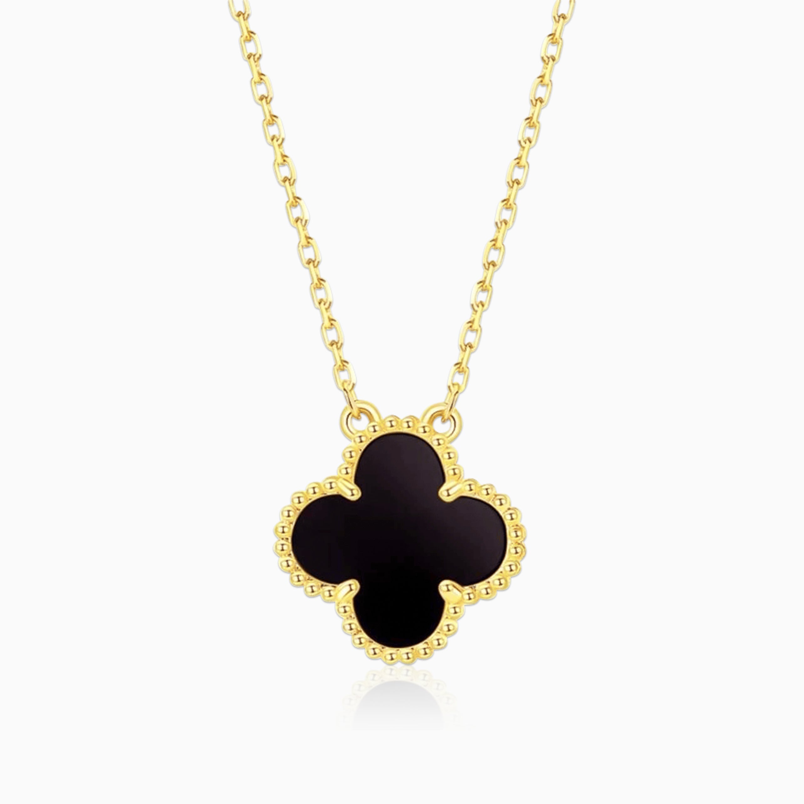 Cadena Trébol Black Gold Oro 18k