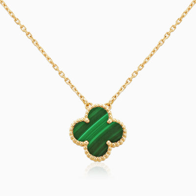 Cadena Trébol Verde Oro 18K