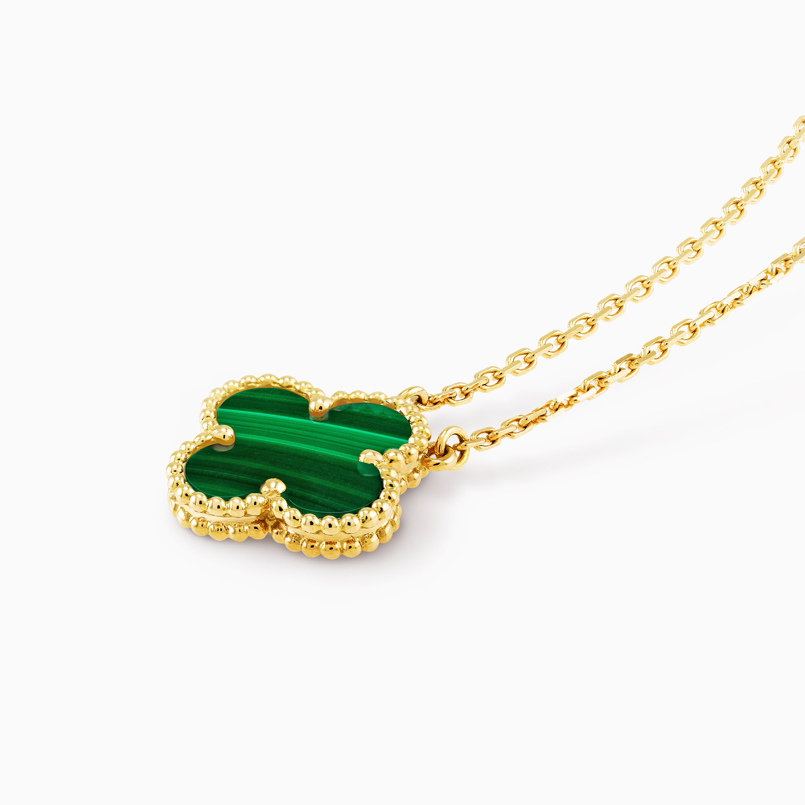 Cadena Trébol Verde Oro 18K