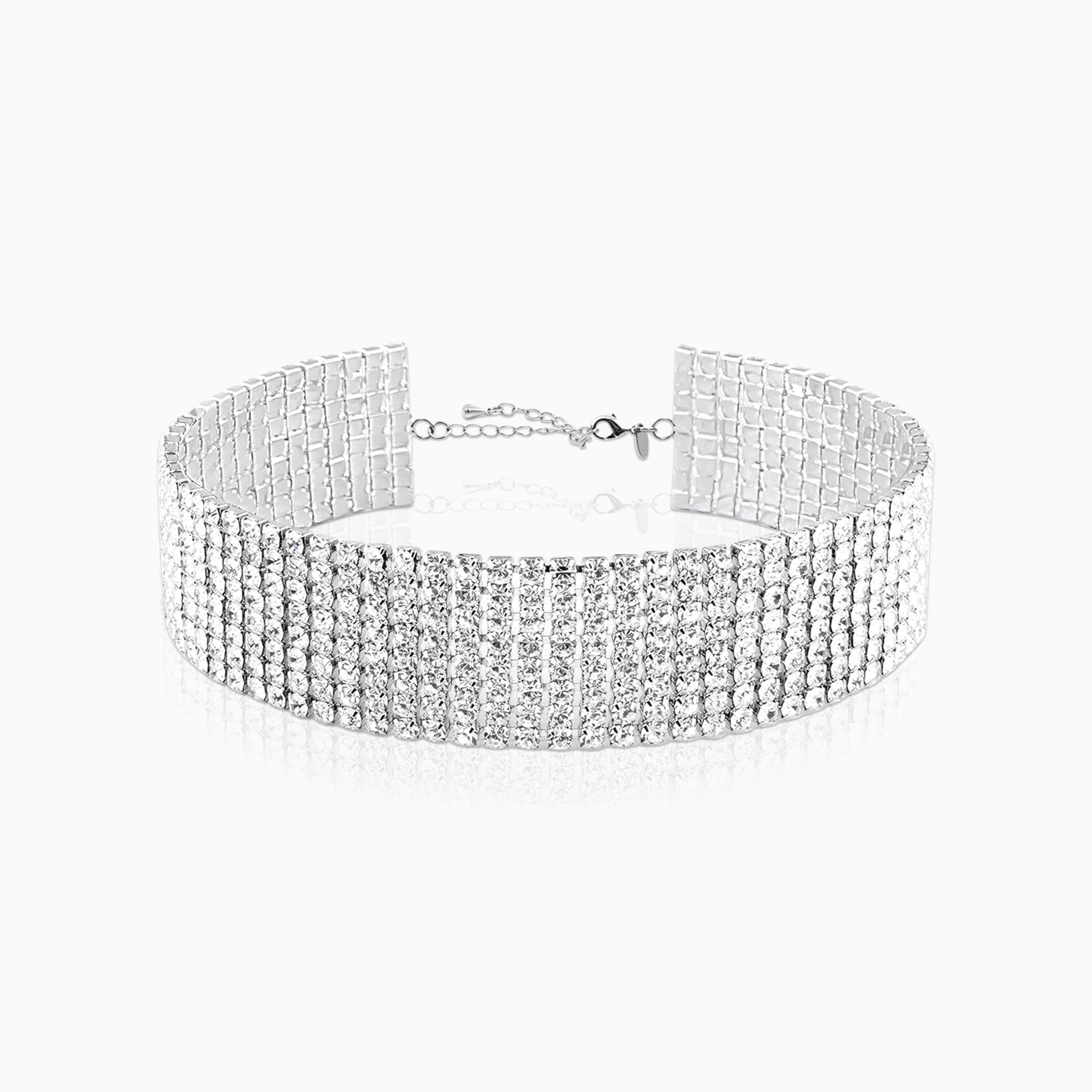 Choker Ancho Color Plata Mujer