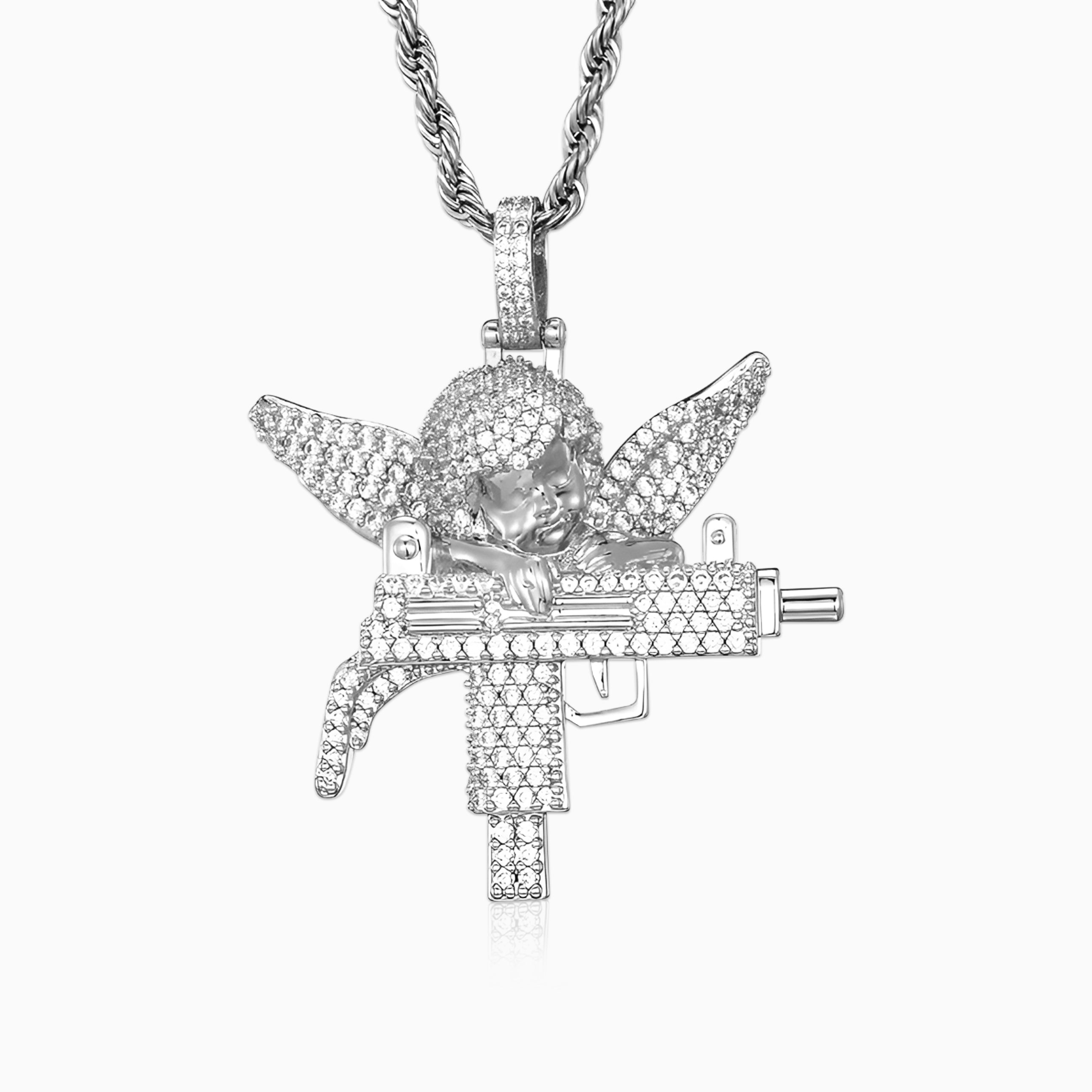 Colgante Uzi Angel Oro Blanco