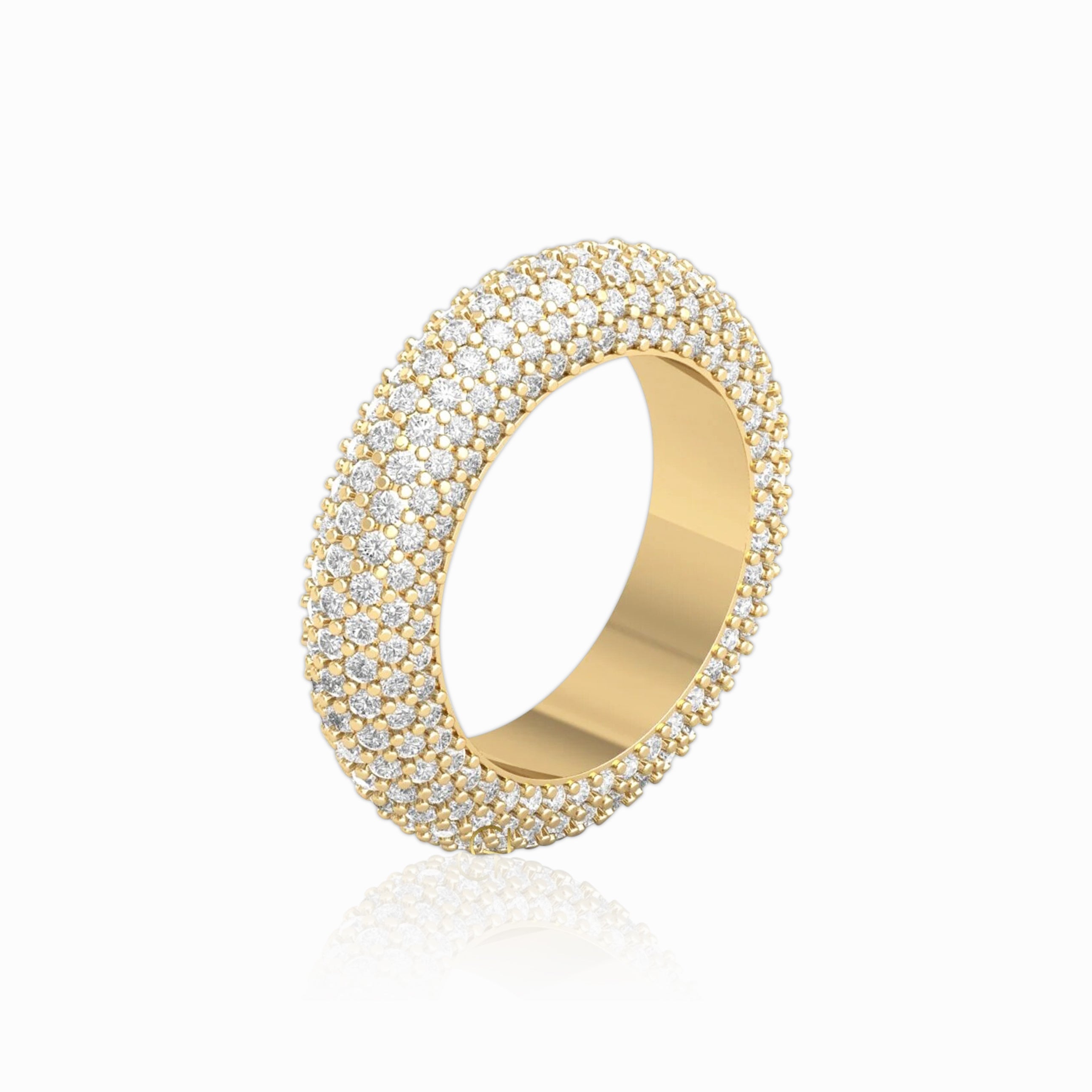 Classic Ring Bands VVS Moissanite + 925 Silver 18K Gold