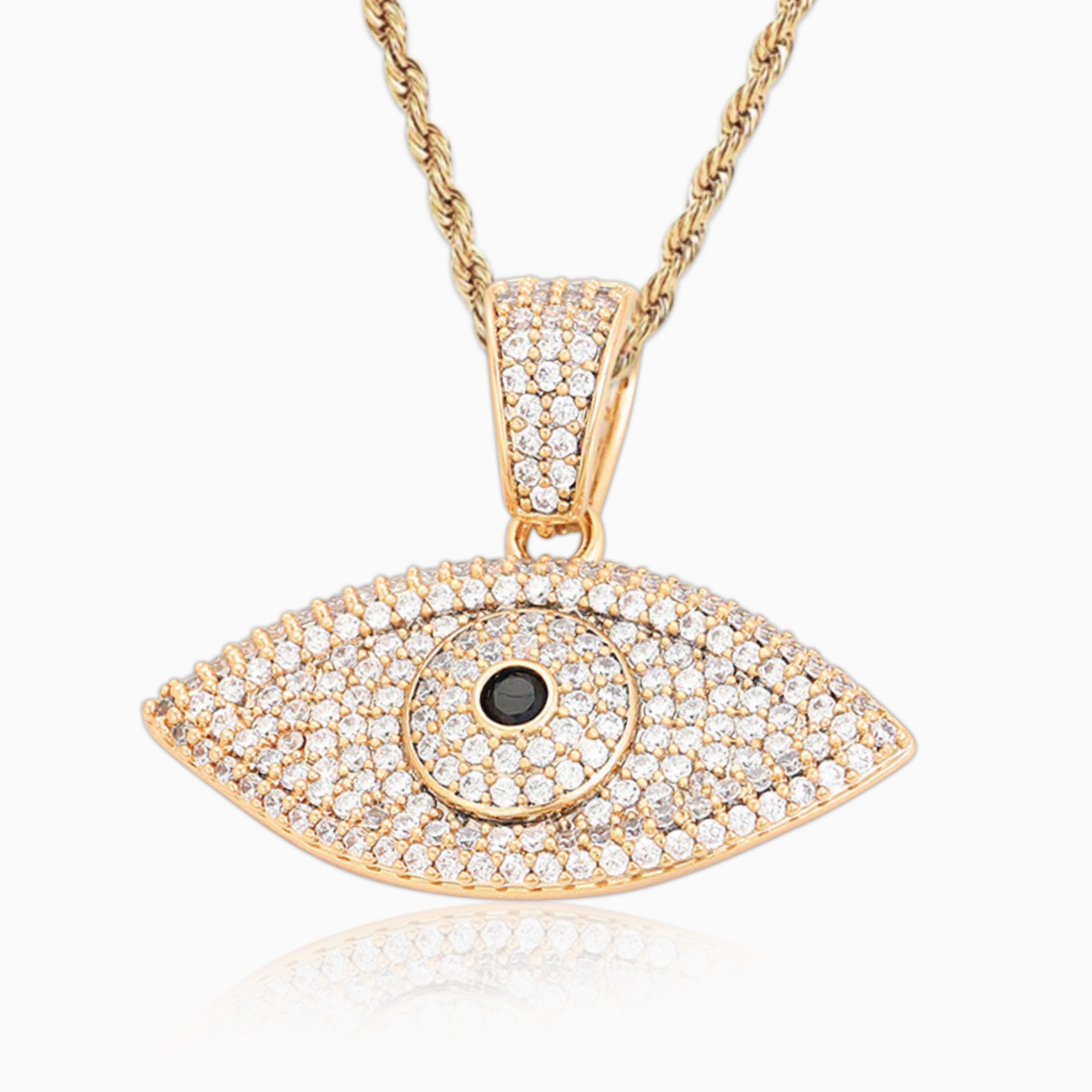 18K Gold Evil Eye Pendant