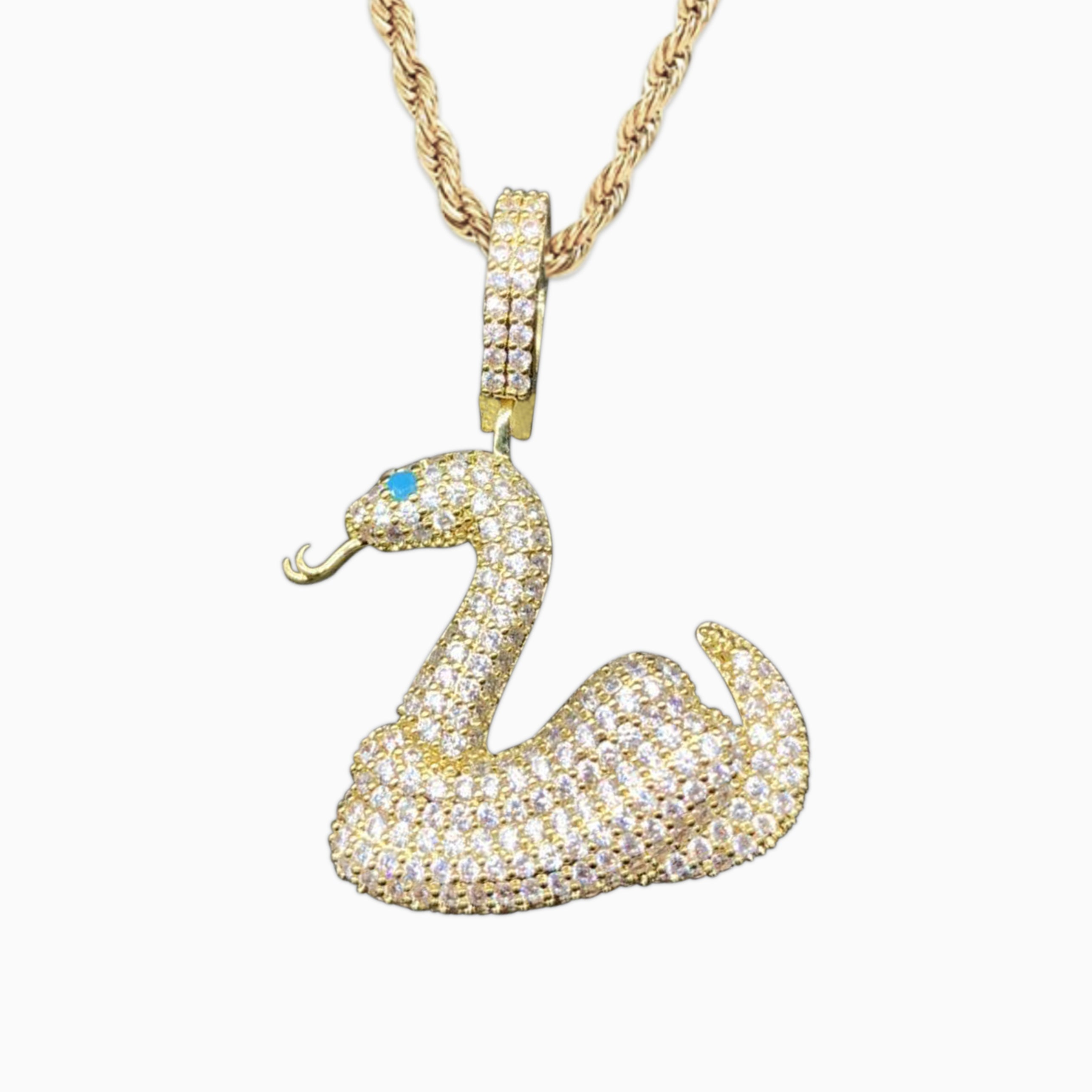18K Gold Snake Pendant