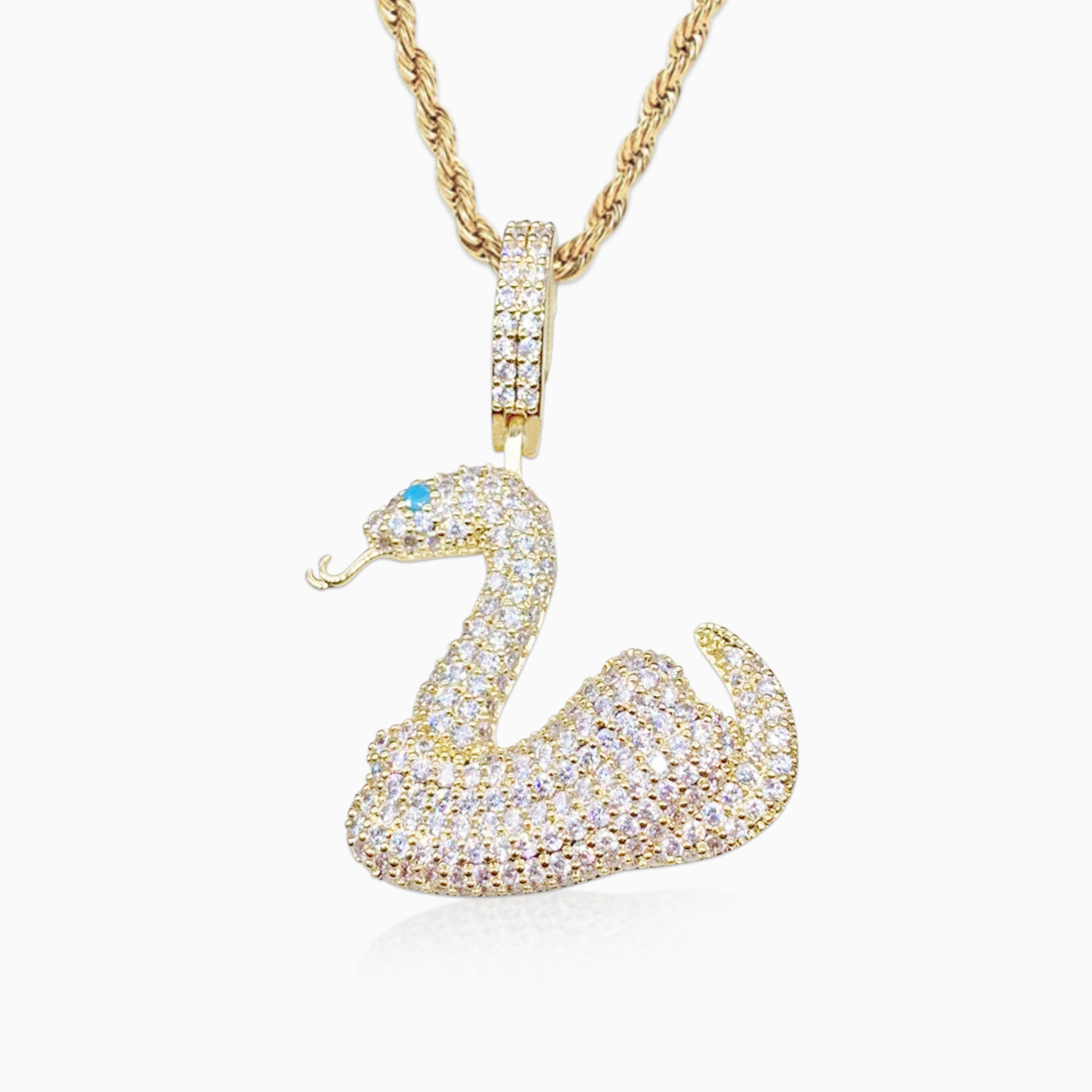 18K Gold Snake Pendant