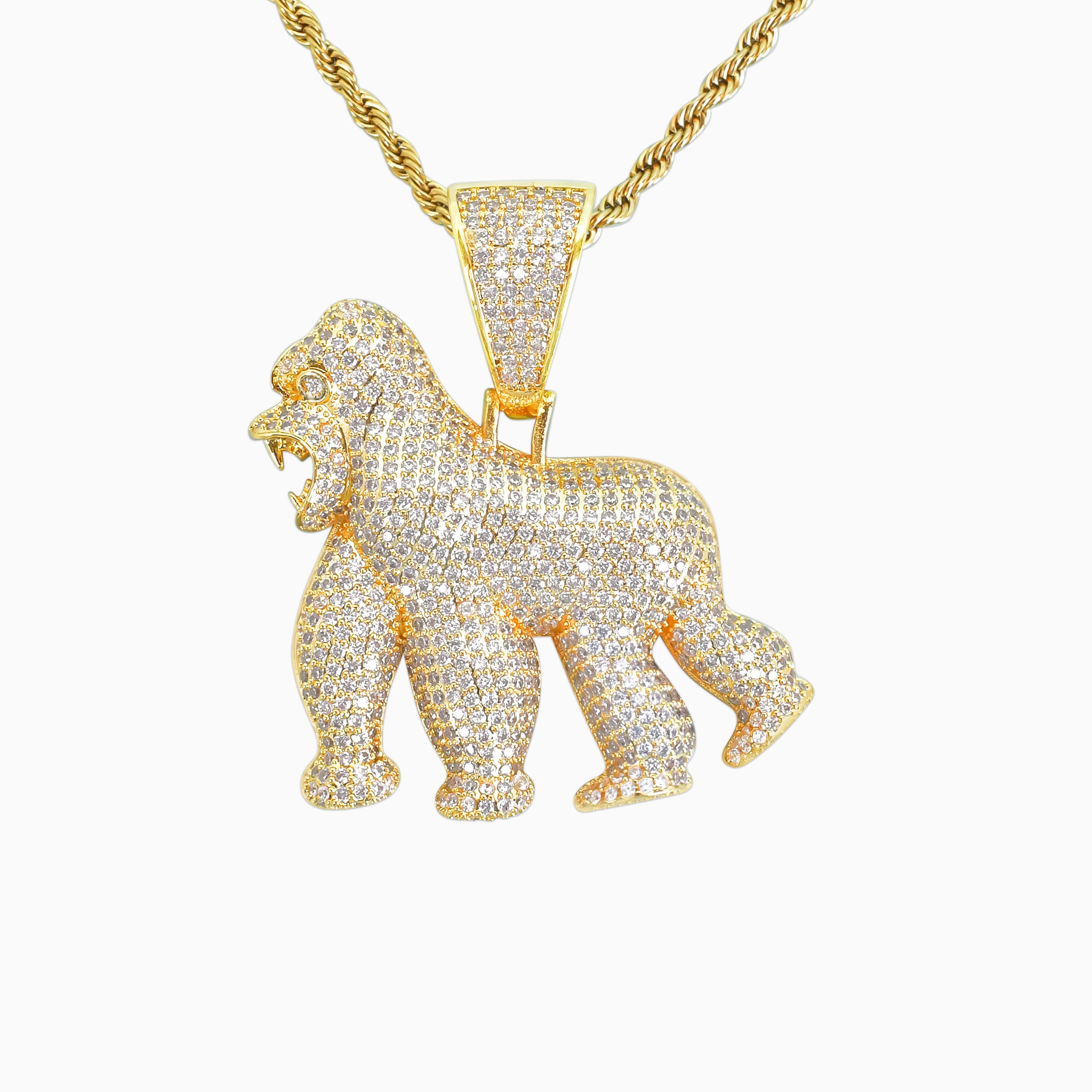 18K Gold Gorilla Pendant