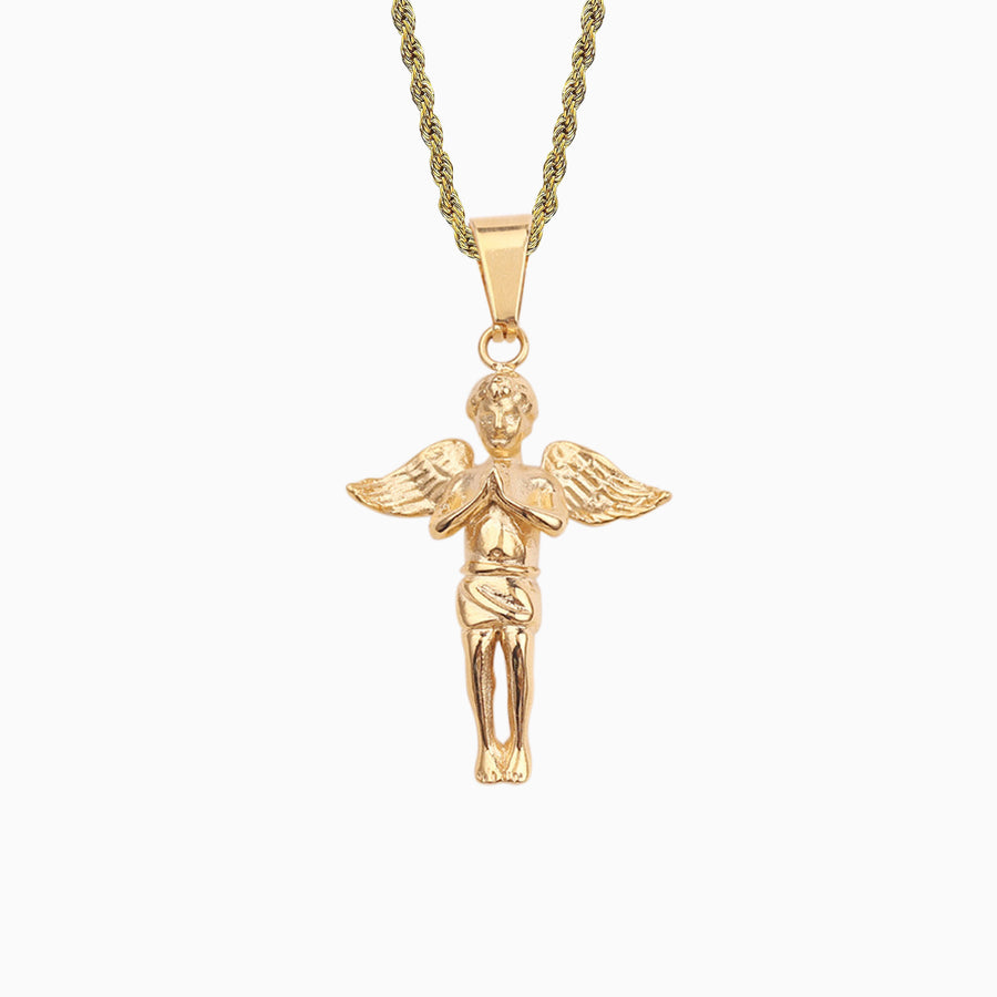 Colgante Bad Angel VVS Moissanite + Plata 925 Oro 18K