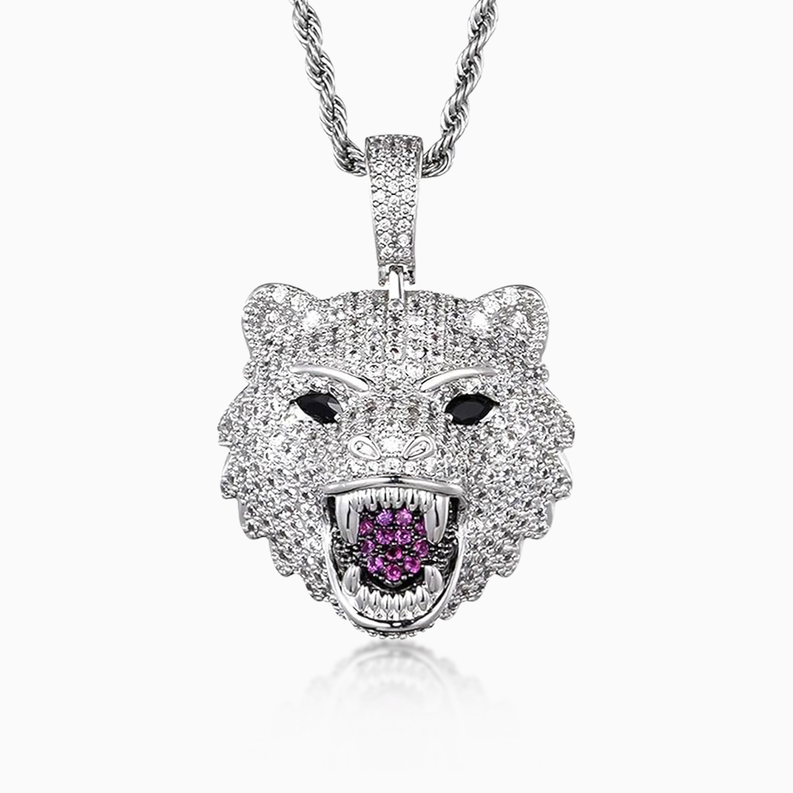 White Gold Bear Pendant