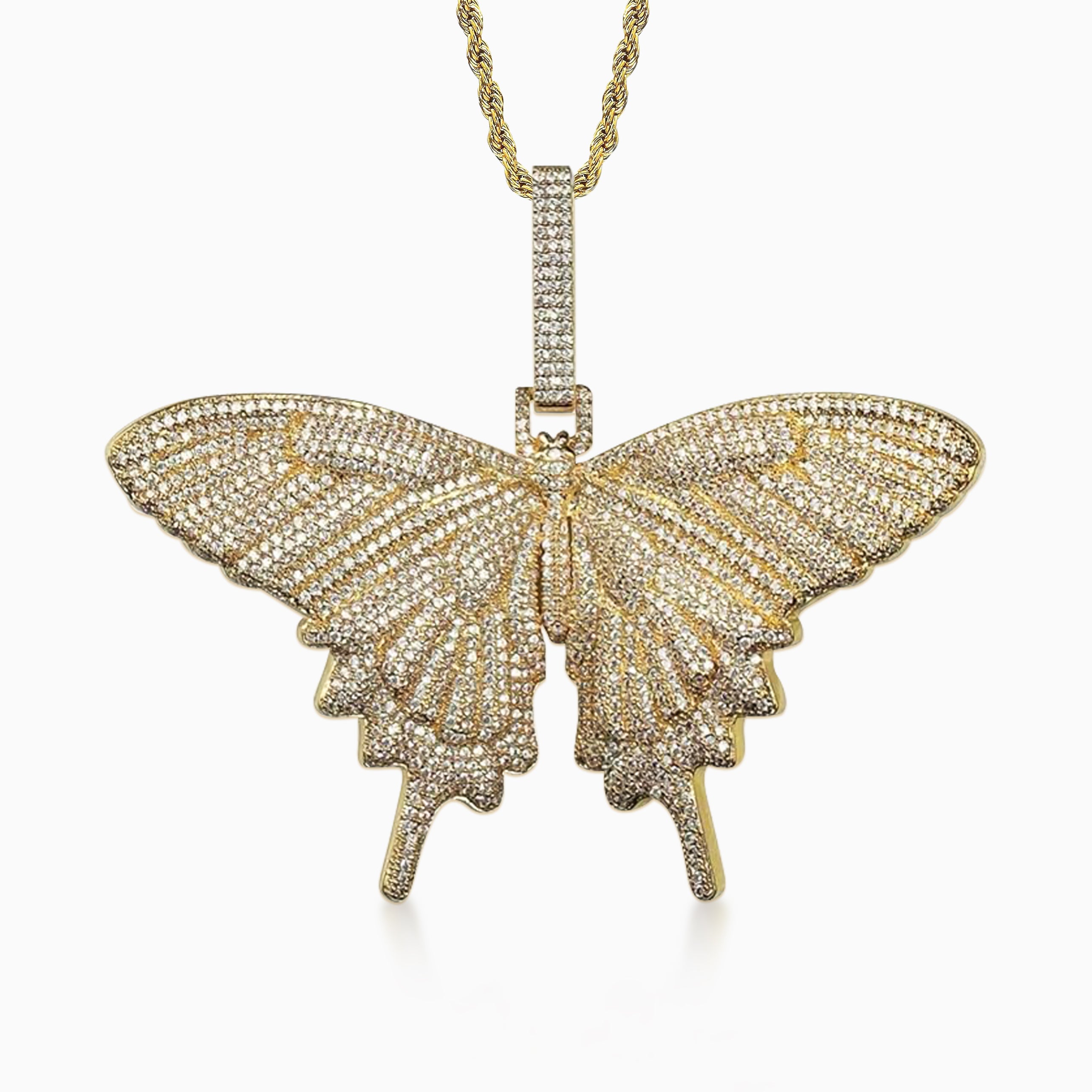 18K Gold Butterfly Pendant