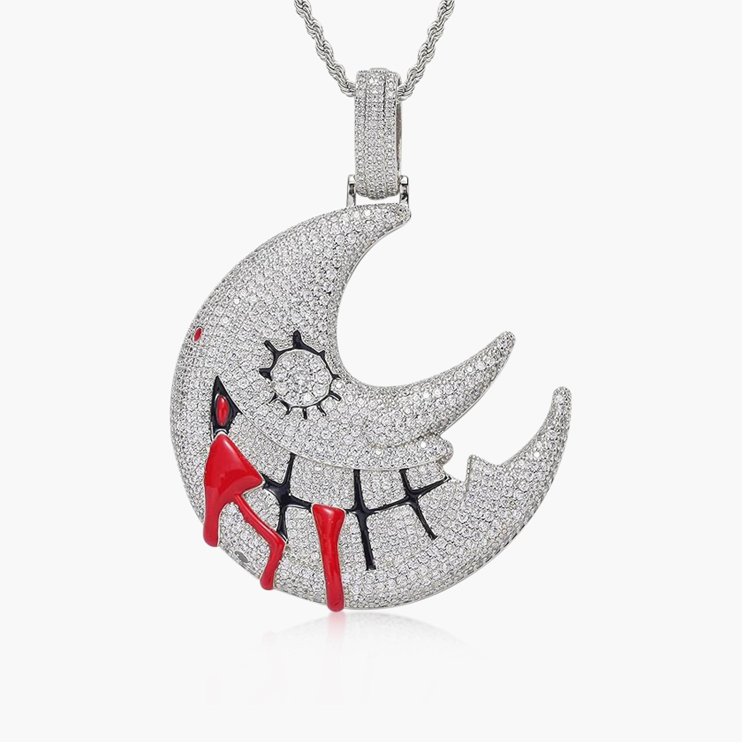 White Gold Moon Pendant