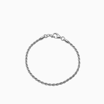 Rope Bracelet 2 mm – White Gold