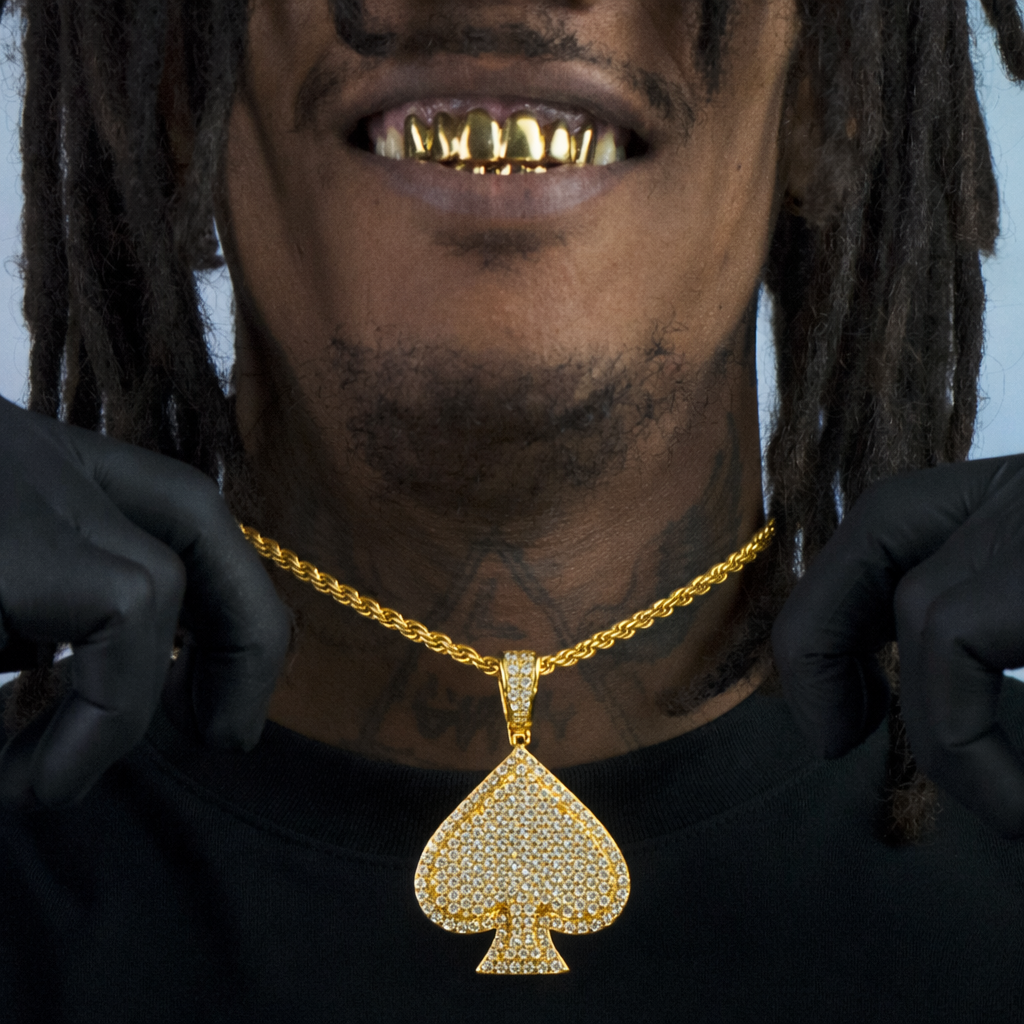 18K Gold Poker Pendant