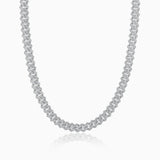 Cadena Cubana Prong 10 mm Oro Blanco