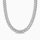 Prong Cuban Link Chain 15 mm – White Gold
