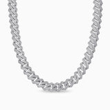 Cadena Cubana Prong 15 mm Oro Blanco