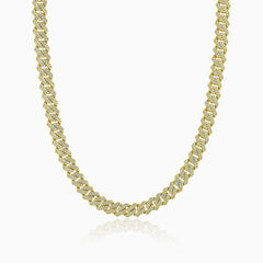 Cadena Cubana Prong 10 Mm Oro 18K