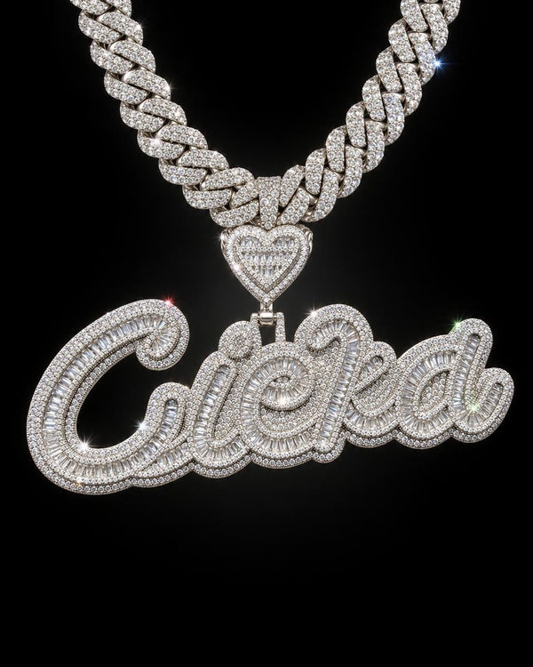 Colgante Personalizado Corazón Baguettes, hecho por Ice Baby