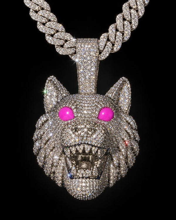 Lobo de ojos rosas, hecho por Ice Baby
