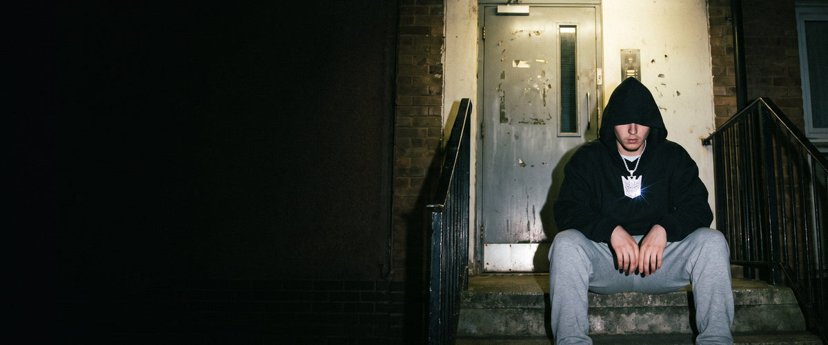 Colgante Megatron de oro blanco