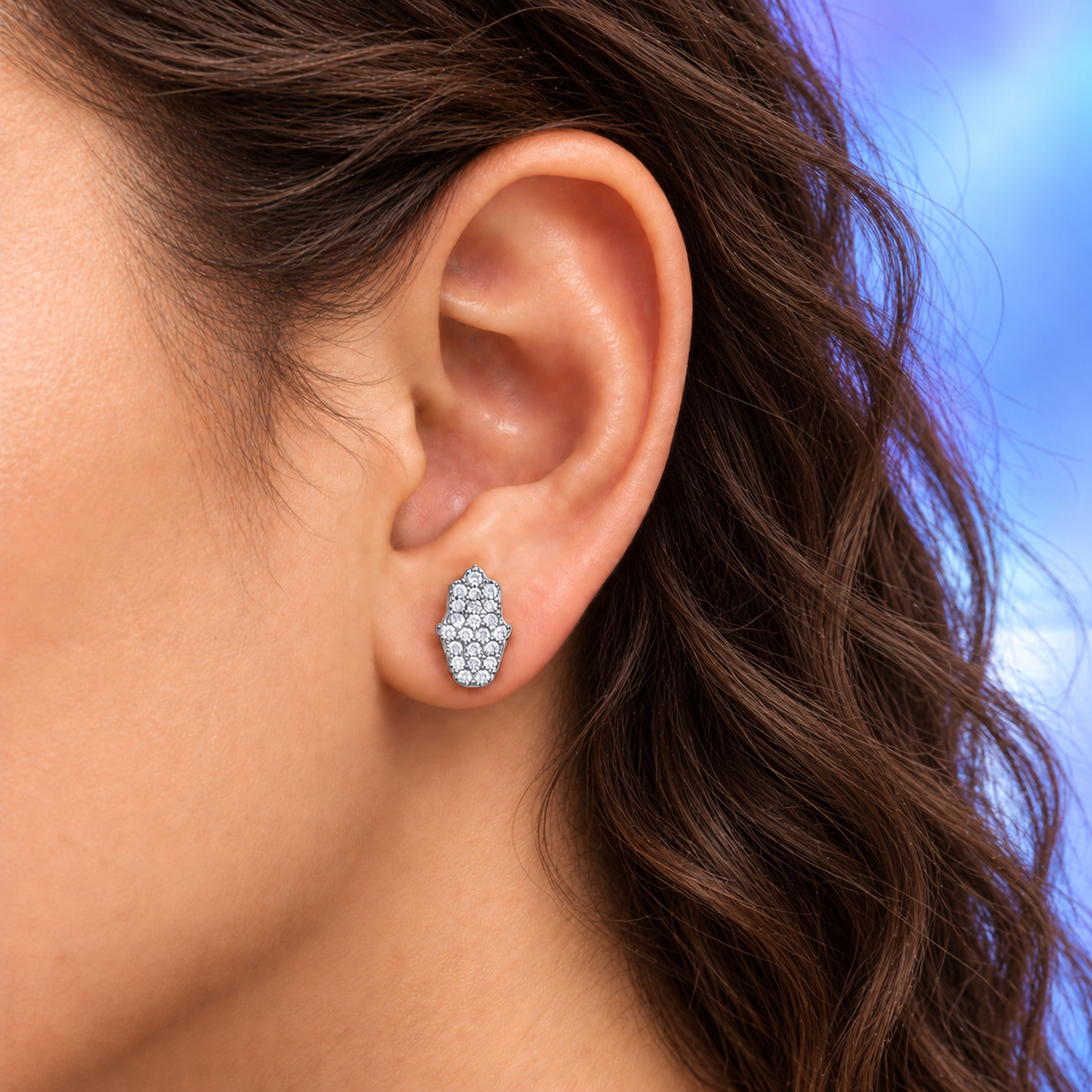 Pendientes Ice Fátima VVS Moissanite + Plata 925