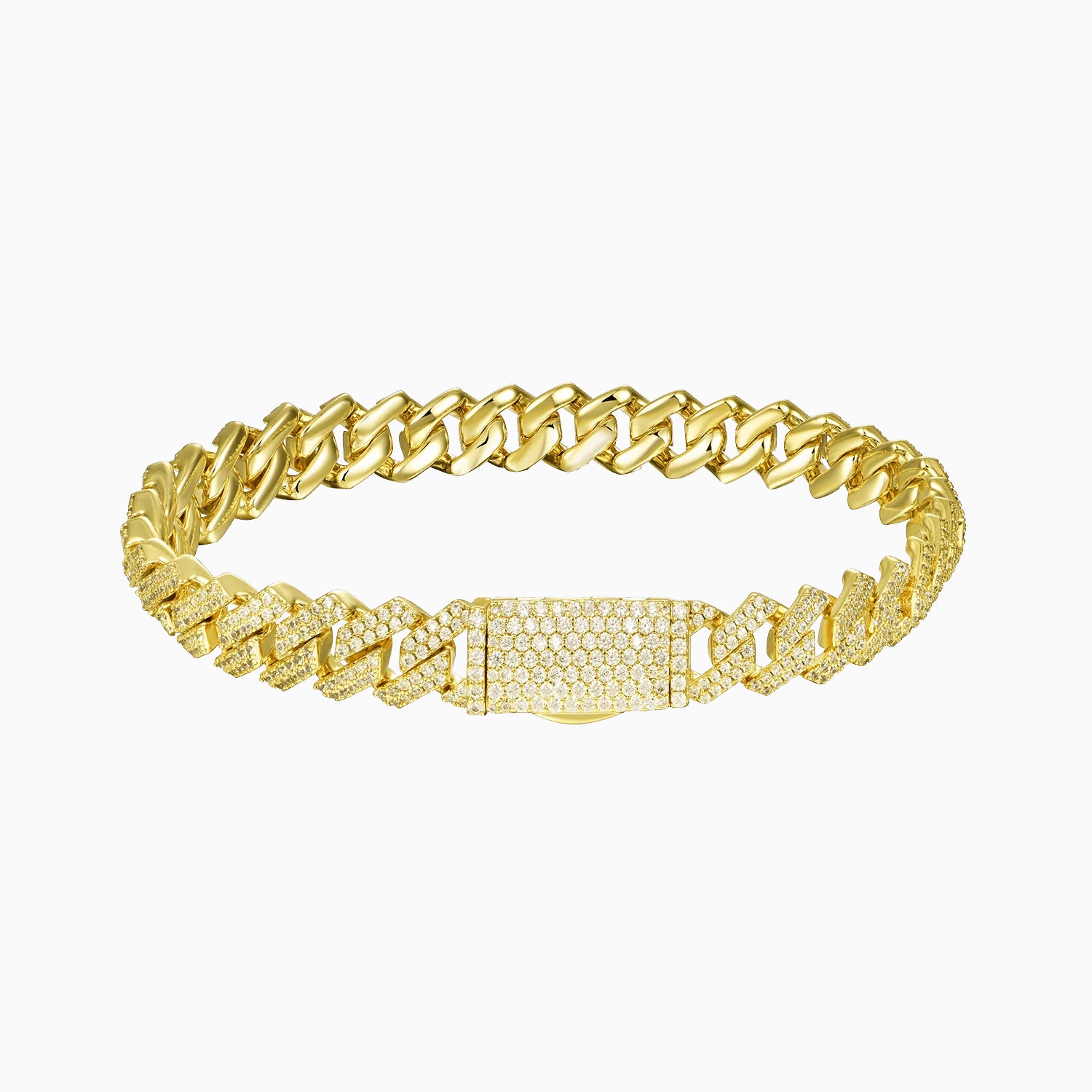 Cuban Prong Bracelet 10 mm 18K Gold